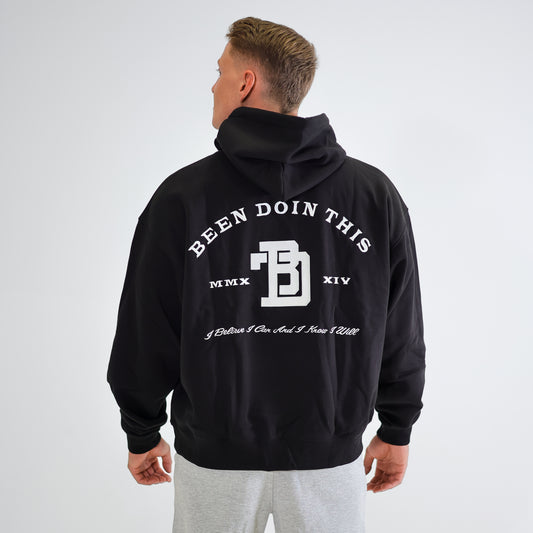 BDT // EMBROIDERED "I BELIEVE" HOODIE BLACK